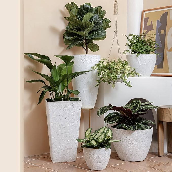 LA JOLIE MUSE Flower Pots Outdoor Garden Planters, Indoor Plant Pots - Image 3