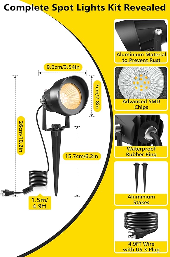 T-SUN Dusk to Dawn Outdoor Lighting, Flag Spot Lights - Image 3
