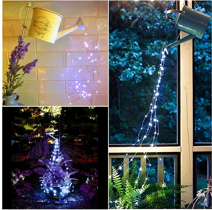 ZNYCYE Solar Waterfall Fairy Bunch Lights Outdoor Waterproof 200LEDs 8 Modes - Image 3