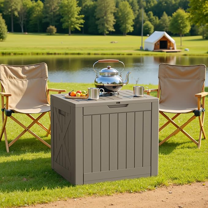 Patiowell 43 Gallon Resin Deck Box, Outdoor Storage Box - Image 6