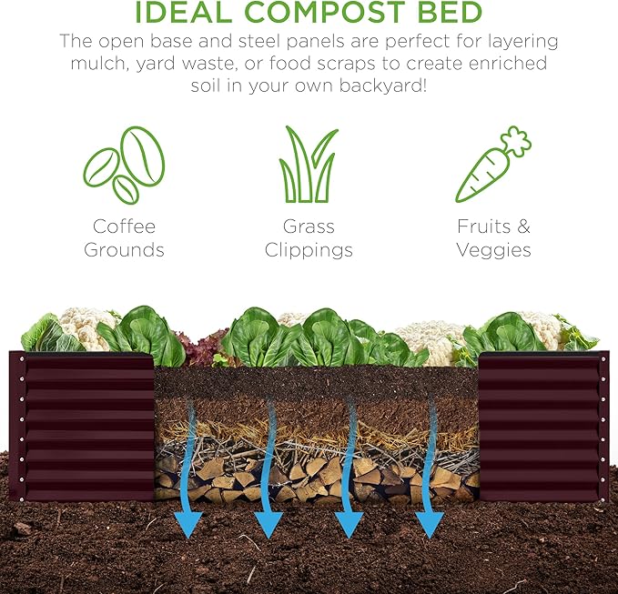 Best Choice Products 8x4x2ft Outdoor Metal Raised Garden Bed, Deep Root Planter - Image 5