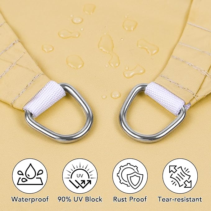 Artpuch Waterproof Sun Shade Sail, UV Resistant Rain Canopy, Curved Edges Shade - Image 2