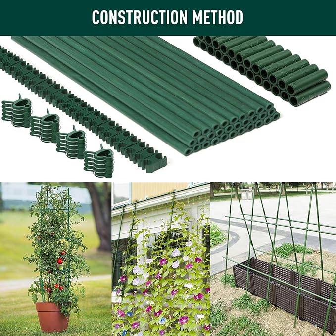 MAXPACE 93pcs Garden Stakes Kit: Includes 30 Sets of Fiberglass Plant Sticks - Image 5