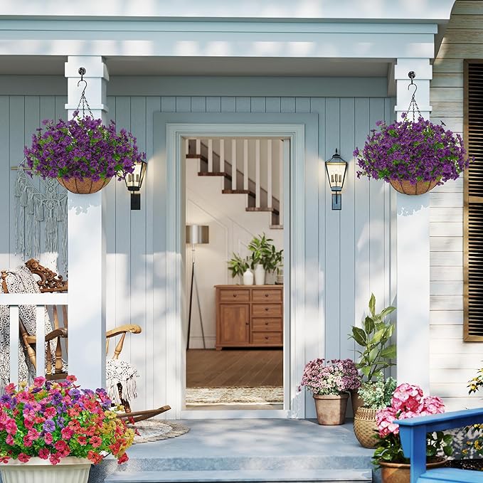 Artificial Faux Hanging Plants Flowers Basket - Image 7