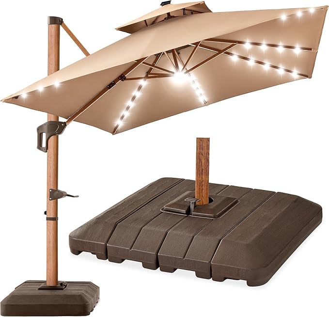 Best Choice Products 10ft Square Cantilever Patio Umbrella w/Base Included by BestChoiceProducts