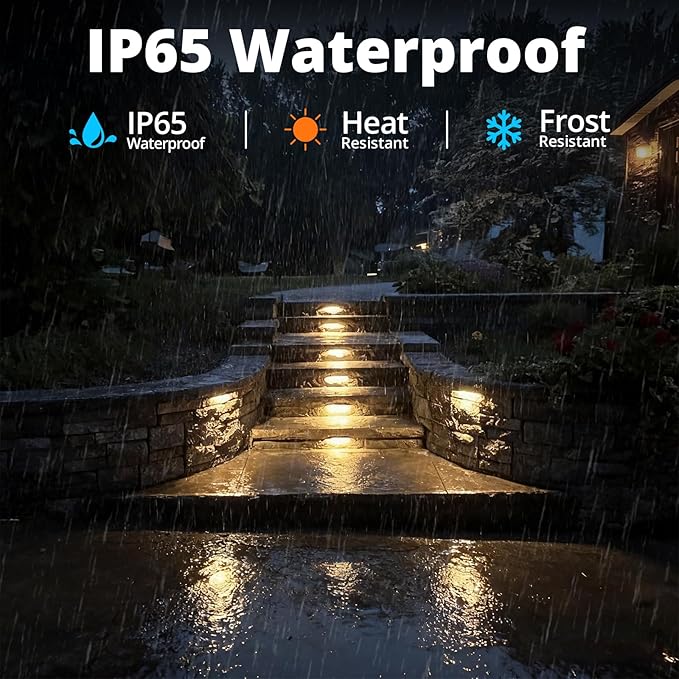 GKOLED 8-Pack Replaceable 6.8" LED Hardscape Lights, Low Voltage Retaining Wall - Image 6