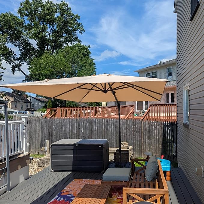 PURPLE LEAF 11' X 8' Left-right Tilting Patio Umbrella Outdoor Cantilever - Image 2