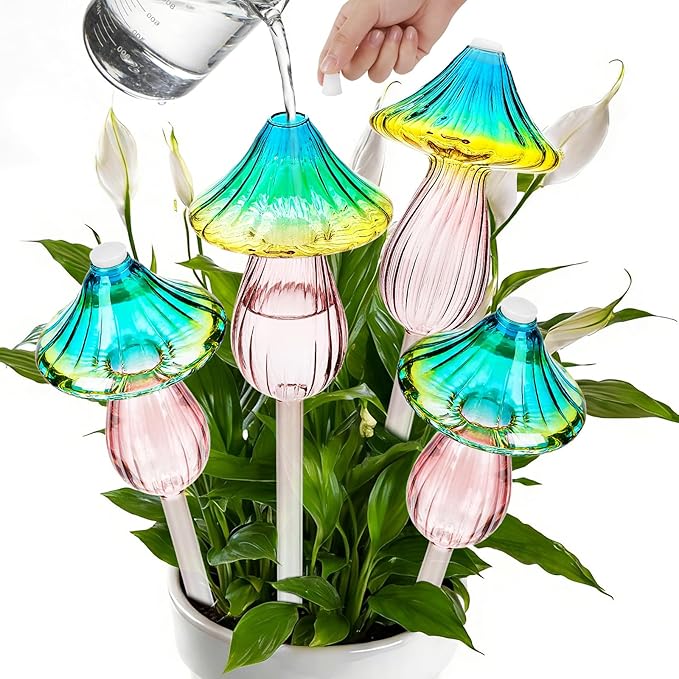 4 Pcs Plant Watering Globes Self Watering Planter Insert Glass Water Bulbs by Retainbre