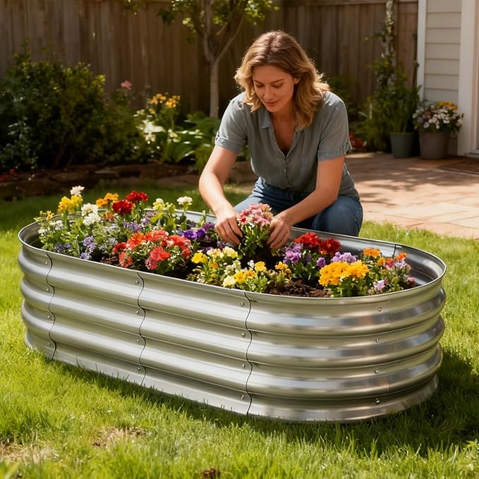 TATAANTY Galvanized Raised Garden Bed Kit, Rust-Resistant Planter Garden Boxes - Image 7