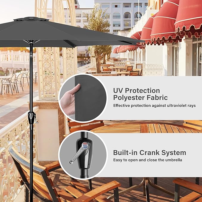 Simple Deluxe 9' Patio Umbrella Outdoor Table Market Yard Umbrella - Image 3