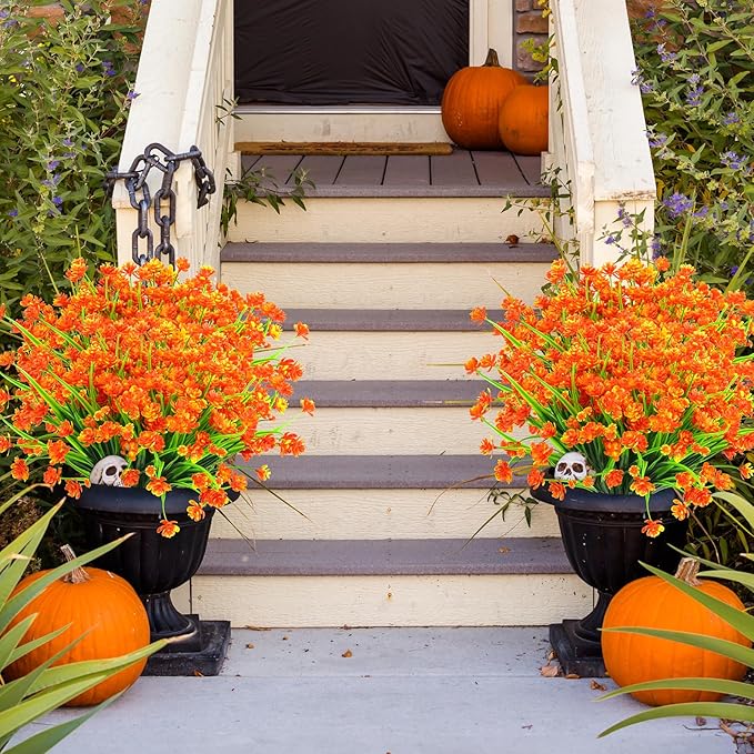 AGIRL 24 Bundles Artificial Fall Flowers Outdoor Indoor Decoration, Fake - Image 7