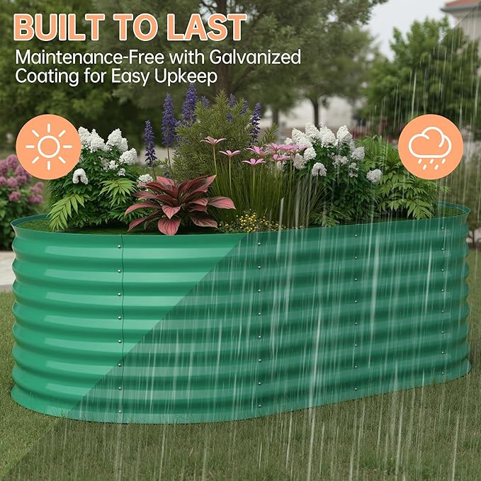 Garvee 6x3x2 ft Galvanized Raised Garden Bed Outdoor, 24 in Tall Metal Planter - Image 3
