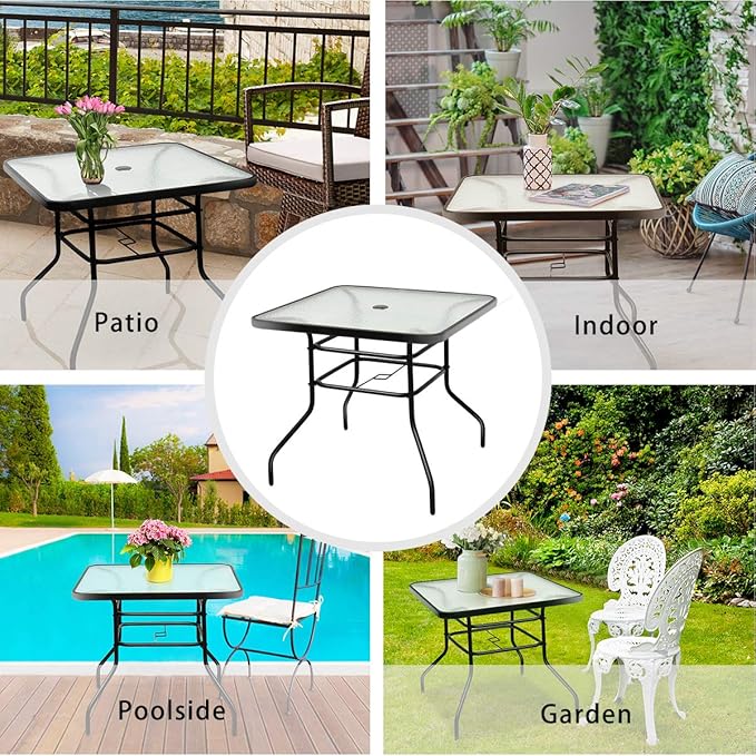 Tangkula 32" Square Outdoor Dining Table - Image 7
