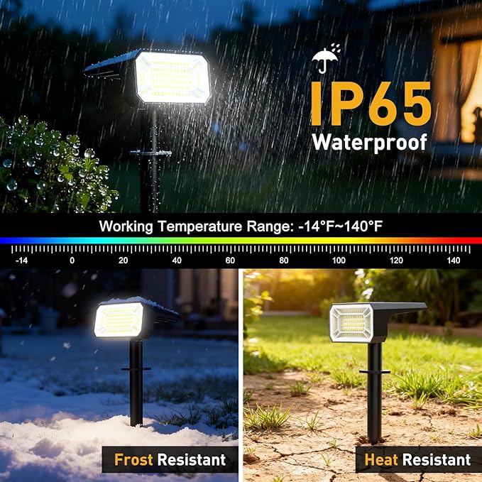 Solar Spot Lights Outdoor Waterproof IP65, 2-in-1 Solar Landscape Spotlights - Image 4