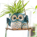 Swing Owl Hanging Planters for Indoor Plants, Cute Small Succulent Pots by Saysmile