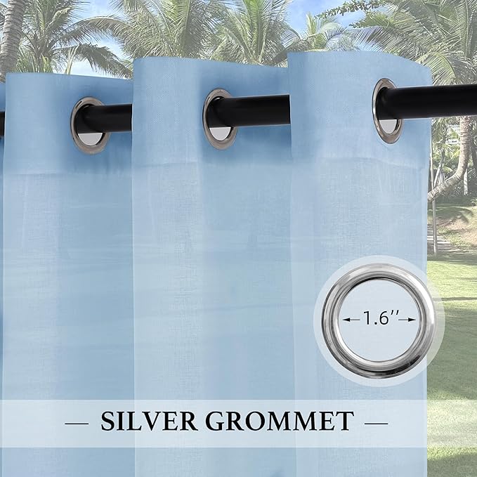 RYB HOME Sheer Curtains Outdoor - Image 2
