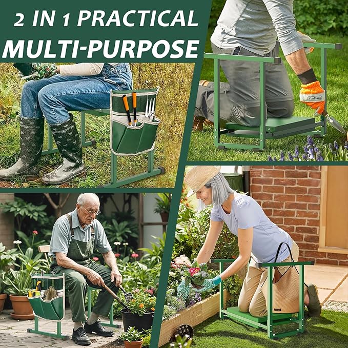 FLINTER Garden Kneelers Seat, Stable and Save Tip-Resistant Design 10.2" Wider - Image 6