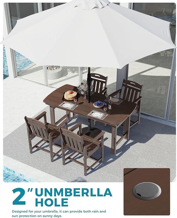 Ciokea HDPE Outdoor Dining Set, 5-Piece Patio Table and Chairs Set - Image 4