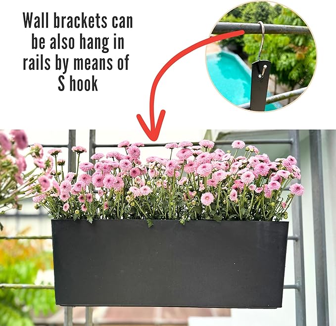 LaLaGreen Wall Planters for Outdoor Black Self Watering System Hanging Plant - Image 7
