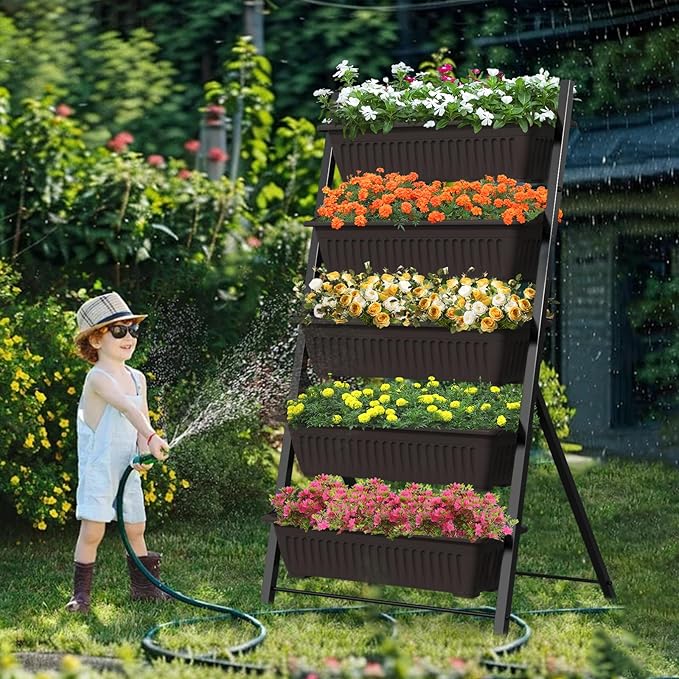 G TALECO GEAR Vertical Garden Planter, 5 Tiers Vertical Raised Garden Bed Metal by TalecoGear