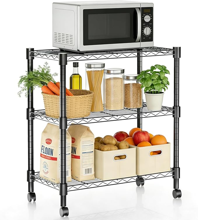 Xcity Storage Shelves, 3 Tier Heavy Duty Metal Shelving Unit - Image 8