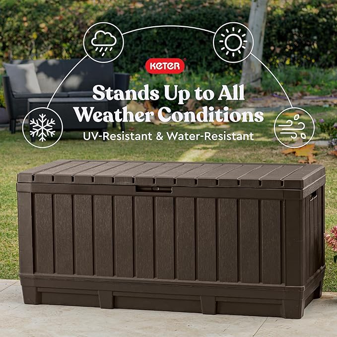 Keter Kentwood 92 Gallon Resin Deck Box-Organization and Storage - Image 5