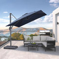 PURPLE LEAF Patio Umbrella 8' X 8' Rectangle Cantilever Umbrella Large Aluminum by Unknown