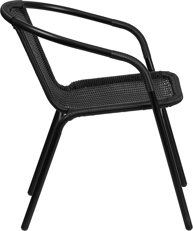 Flash Furniture Lila Modern Rattan Indoor/Outdoor Stackable Dining Chairs - Image 10