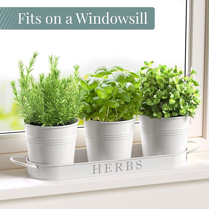 Barnyard Designs Indoor Herb Garden Planter Set - Image 3