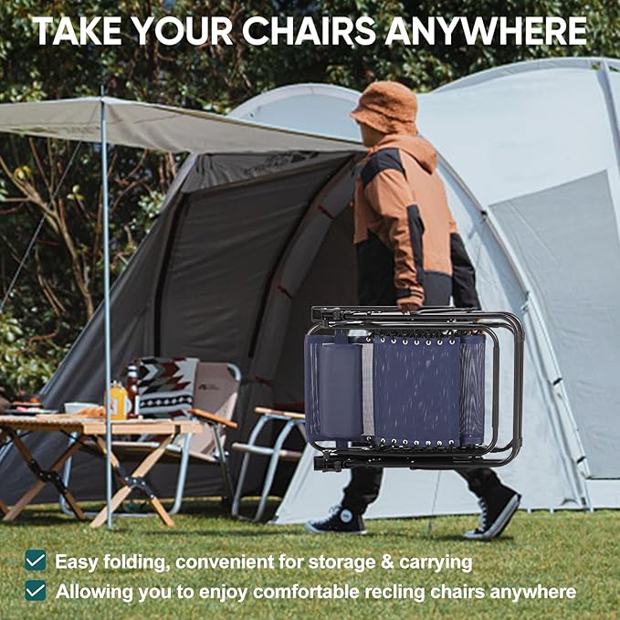 NEWBULIG Zero Gravity Chair Set of 4, Lounge Chair Folding Portable Adjustable - Image 6