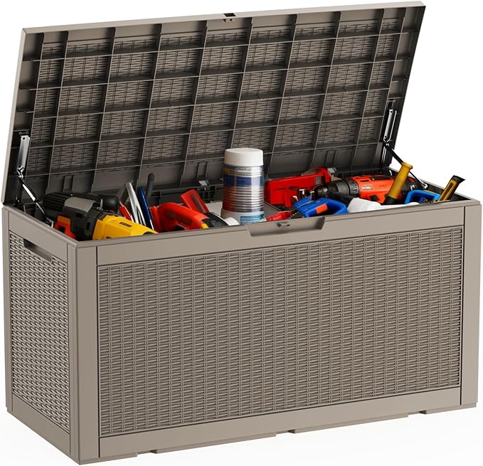 DRATO 100 Gallon Large Deck Box, Outdoor Storage Box by DRATOprovidesawarmandcozy