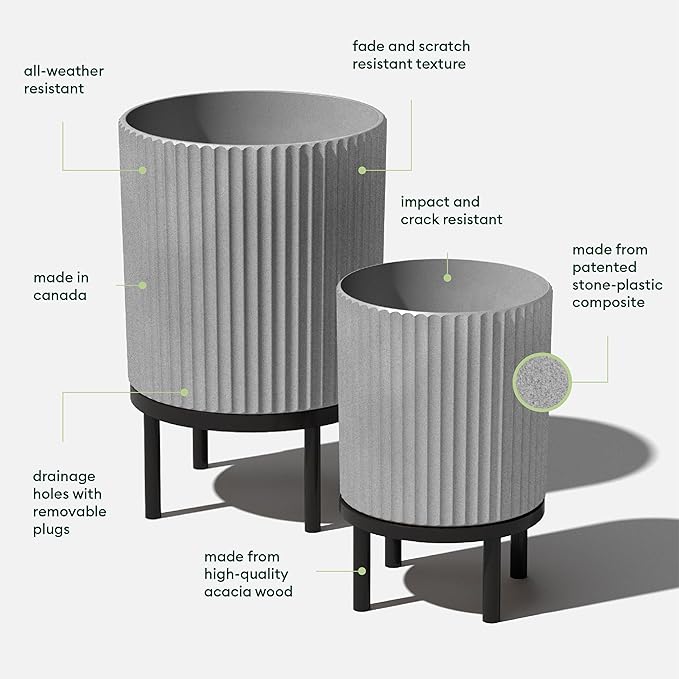 Veradek Demi Series Round Planter w/Stand - Image 2