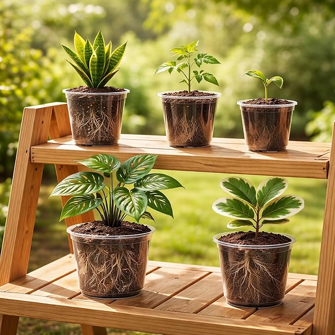 20 Pack 8/6/5/4/3.5 Inch Reinforced Large Clear Nursery Pots - Image 7