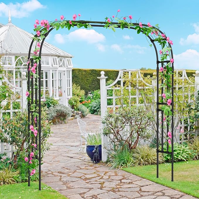 DoCred Garden Arch Trellis for Climbing Plants, 87 Inch Large Garden Trellises - Image 4