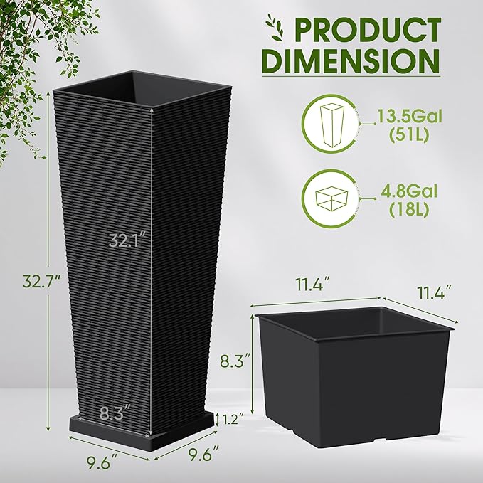 Devoko Resin Tall Planters - Image 7