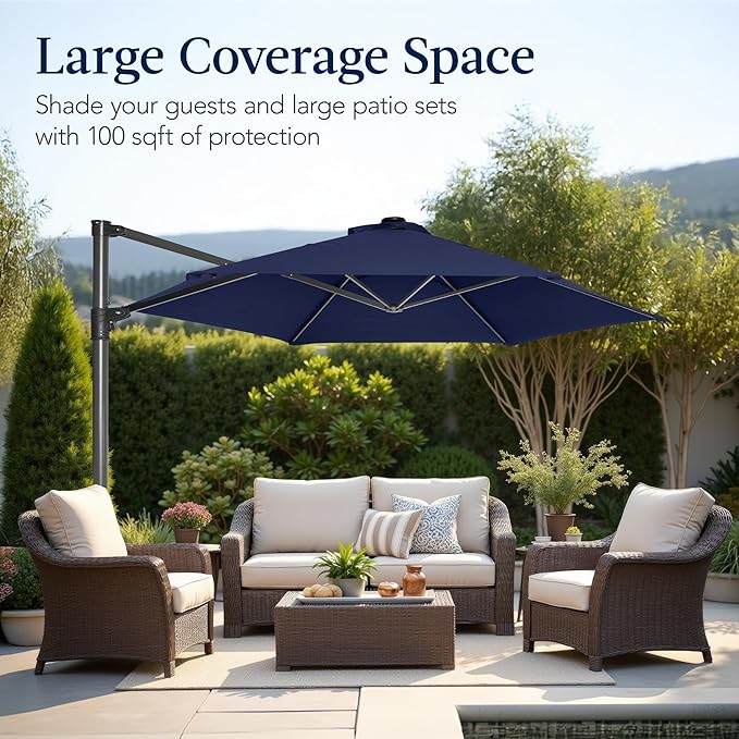 Best Choice Products 10ft Offset Cantilever Hanging Market Patio Umbrella - Image 4