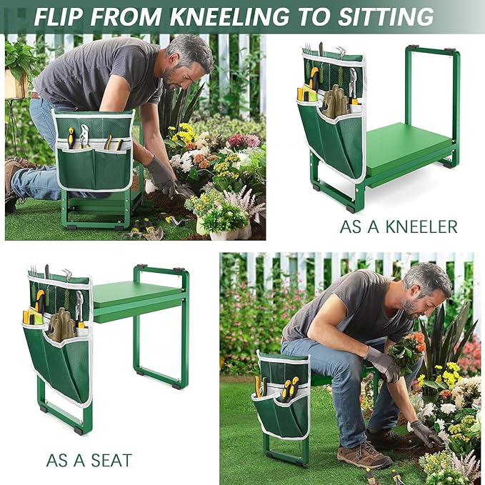 FLINTER 10.2" Wider Garden Kneeler and Seat, Heavy Duty Thick Gardening Bench - Image 5