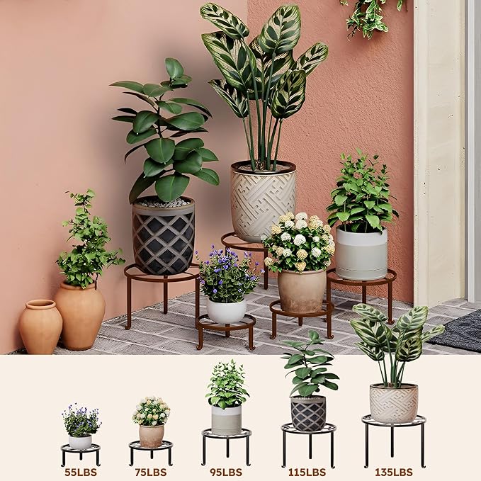 5 PackHeavy Duty Rack for Planter, Anti-Rust Flower Pot Stand Holder for - Image 3