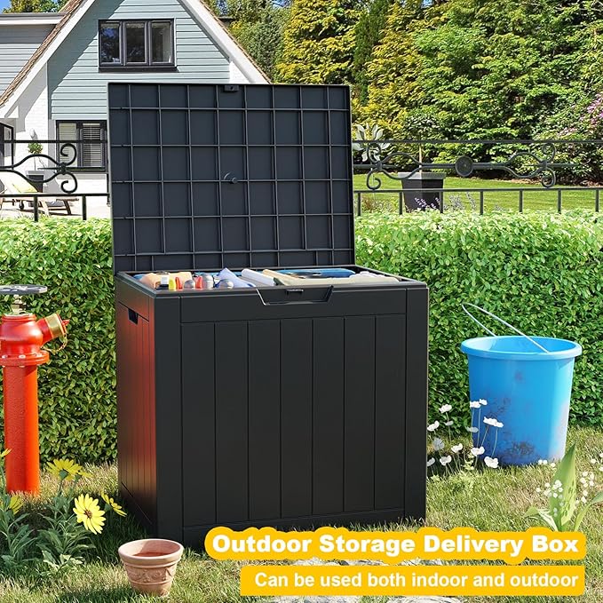 33 Gallon Outdoor Deck Box, Lockable Waterproof Outdoor Storage Boxes - Image 2