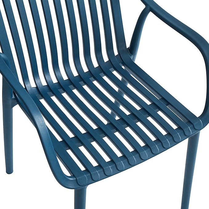 Modern Stackable Outdoor & Indoor Plastic Dining Chairs Set, Armchairs Set - Image 6