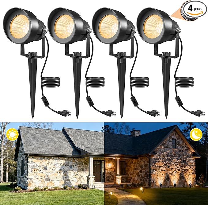 Landscape Spot Lights Outdoor, Dusk to Dawn Outdoor Lighting by TSUNESLUX