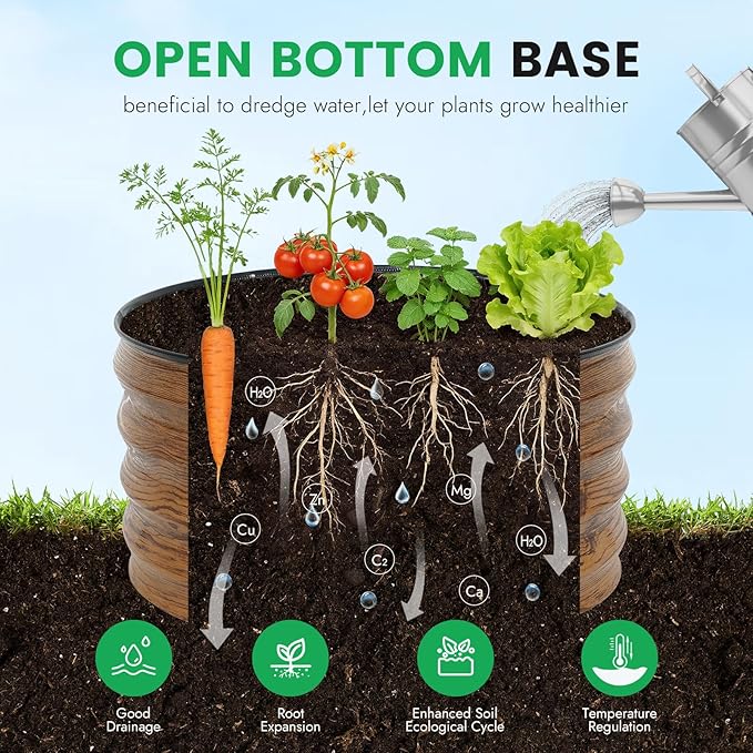 INNO STAG 3 Pcs Round Galvanized Raised Garden Bed — 2×2×1ft Planter Box - Image 9