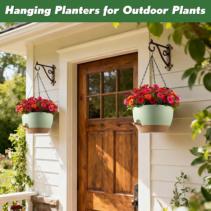 13-inch Oversized Hanging Planter Set of Two, Planters - Image 5