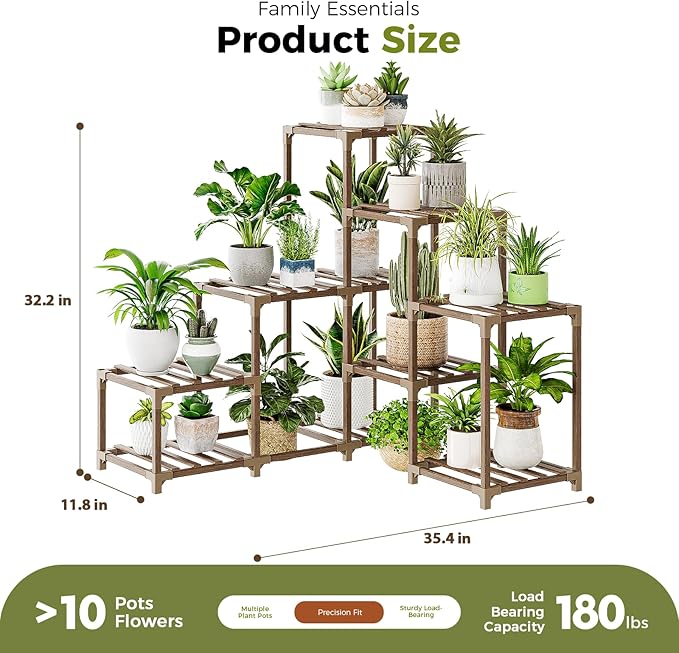 Bamworld Plant Stand Indoor Corner Plant Shelf Outdoor - Image 5