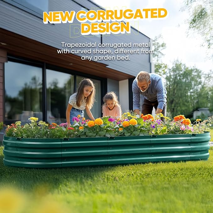 KING BIRD Raised Garden Bed Kit 2025 Upgraded Quick-Setup Galvanized Planter - Image 3