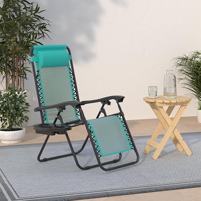 Best Choice Products Set of 2 Adjustable Steel Mesh Zero Gravity Lounge Chair - Image 2