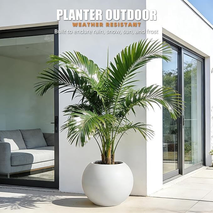 13.5 H x 17" Dia Round Fiberstone Planter - Image 8