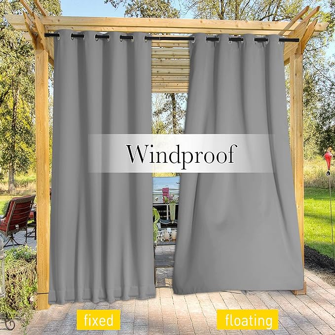 NICETOWN 2 Panels Gazebo Curtains Outdoor Waterproof & Windproof, Top and - Image 5