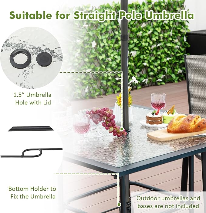 Tangkula 35 Inch Patio Dining Table - Image 7