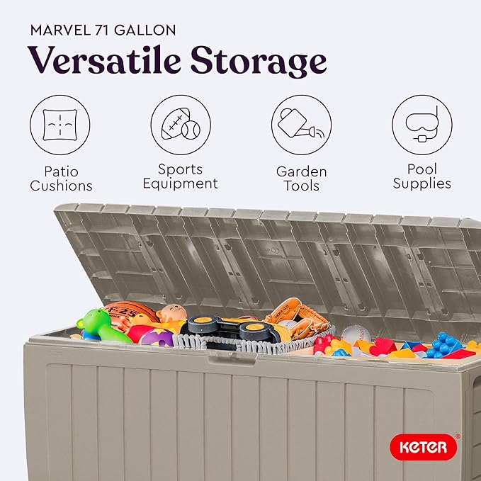 Keter Marvel Plus 71 Gallon Resin Outdoor Storage Box - Image 5